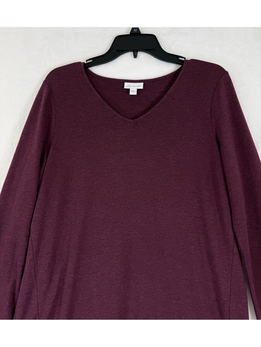 J Jill Pure Jill Luxe Tencel Top Medium Long Sleeve Burgundy Womens